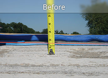 Before leveling West Des Moines roadway with PolyLevel®